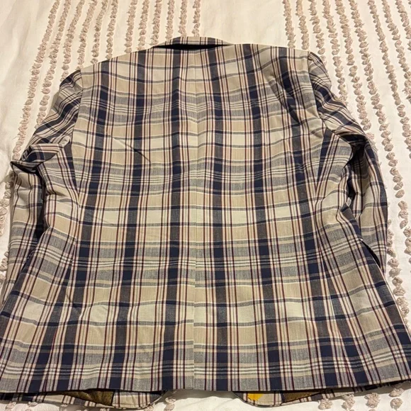 Brooks Brothers Blue and Tan Plaid Blazer - Picture 6 of 6